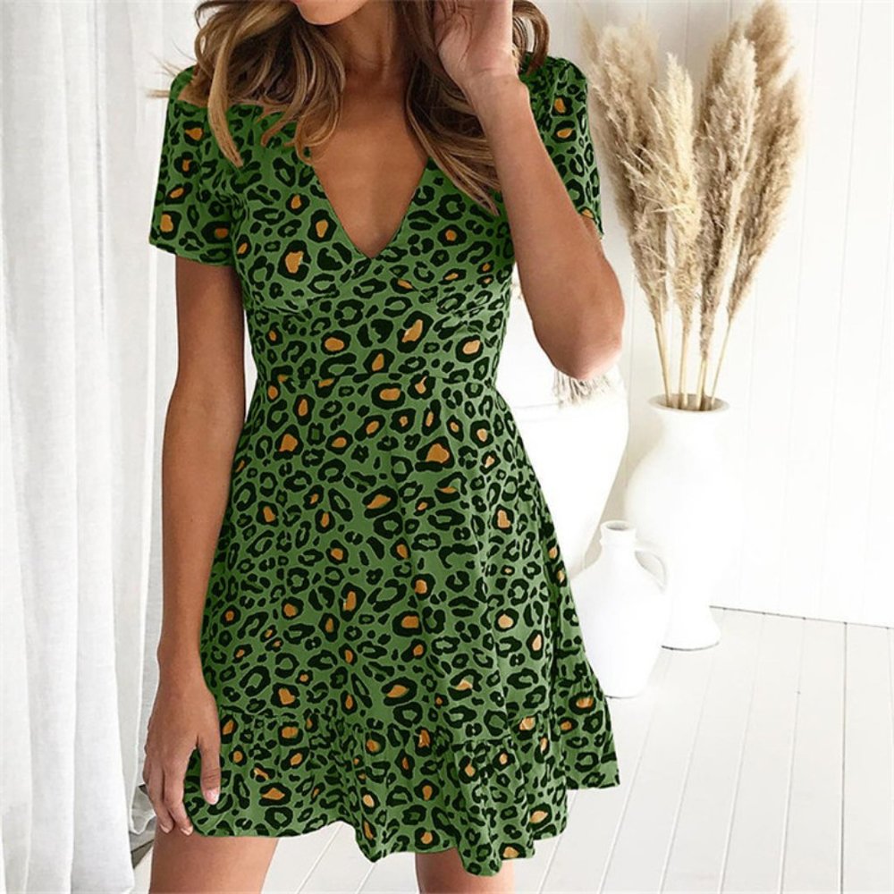 Leopard Print Summer  Dress Branded Wear For Less